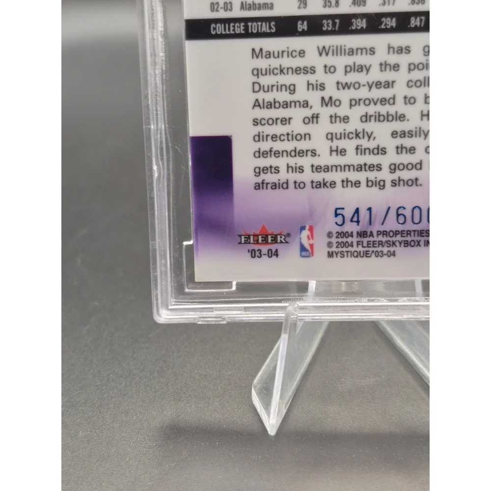 2003 Fleer Maurice Williams 105 Mystique Die Cut /600 BCCG 10 Jazz
